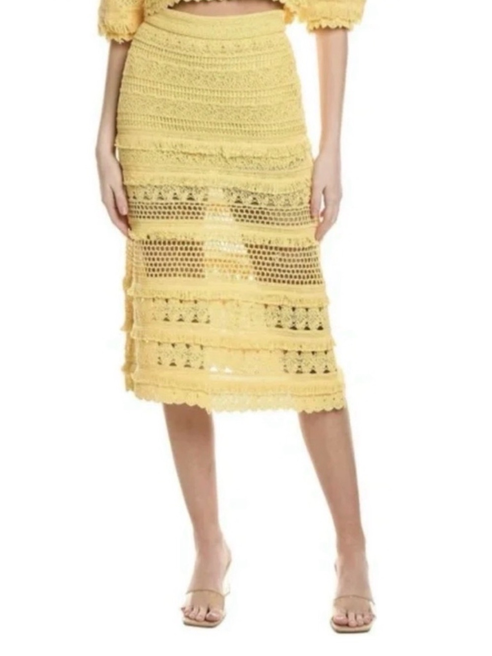 Maje Yellow Juárez Crochet Skit